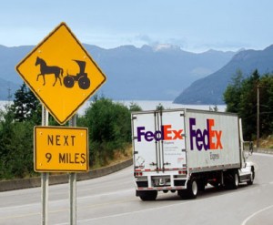 Fedex Truck vs Amish Buggy